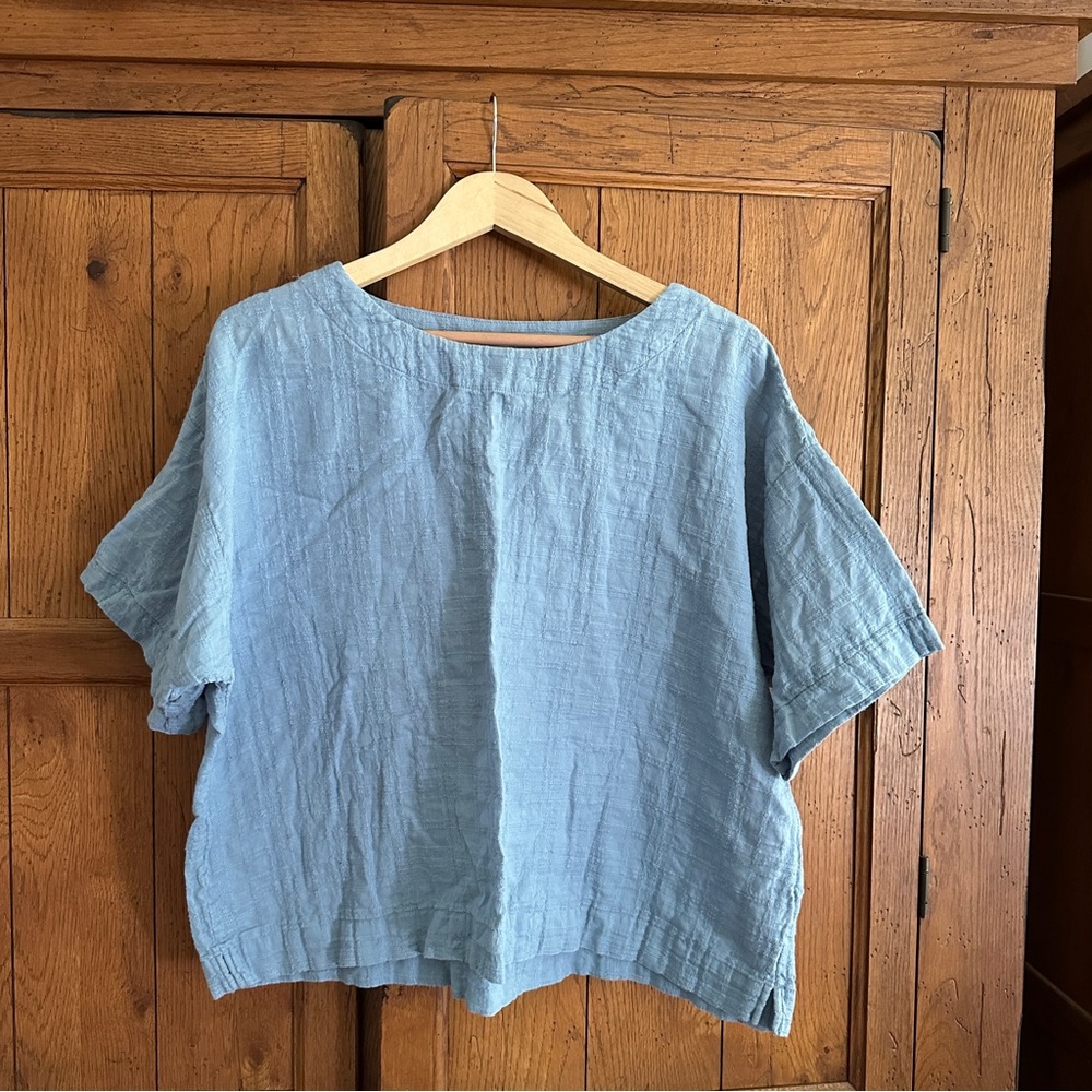 J. Jill Light Blue Short Sleeve Top
